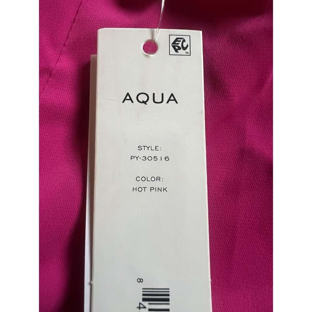 Aqua Womens Ruffled V Neck Blouse Hot Pink Small Bloomingdale's Exclusive‎ NWT - Picture 8 of 9